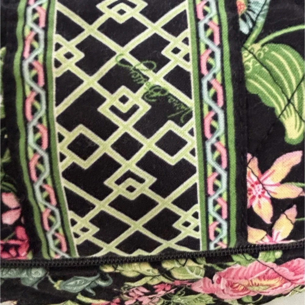 Vera Bradley Lindsay Botanica Crossbody Bag Green Black Floral‎ Shoulder Purse